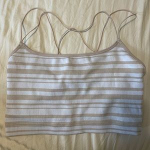 Hollister - Gilly Hicks Tan/White Crop Top